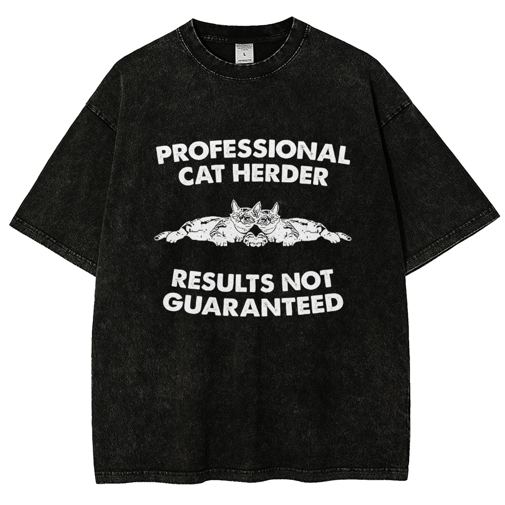 Professional Cat Herder Vintage Distressed T-shirt