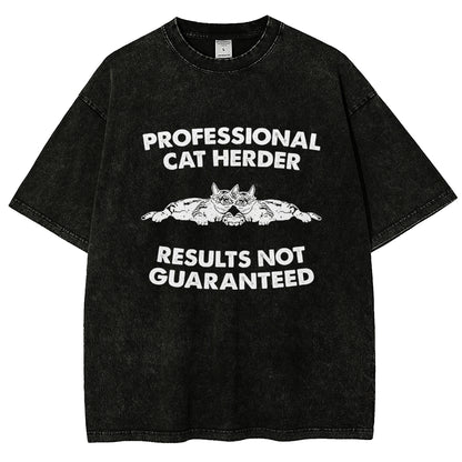 Professional Cat Herder Vintage Distressed T-shirt