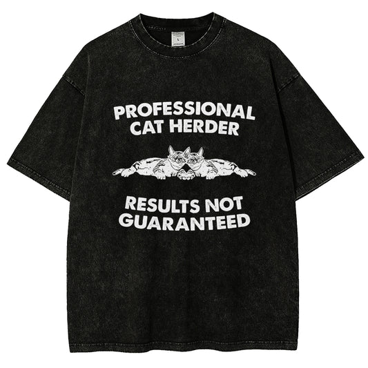 Professional Cat Herder Vintage Distressed T-shirt