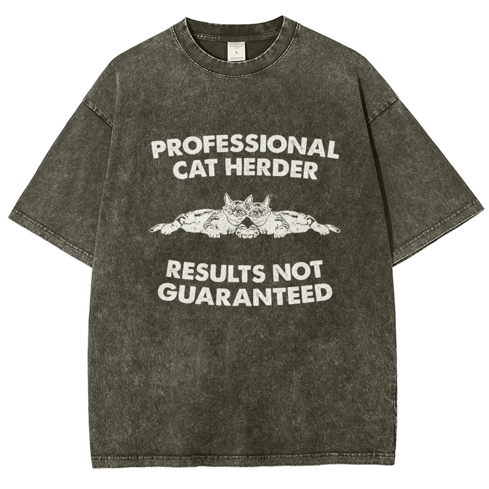 Professional Cat Herder Vintage Distressed T-shirt