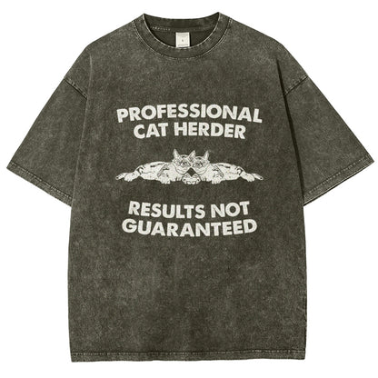 Professional Cat Herder Vintage Distressed T-shirt