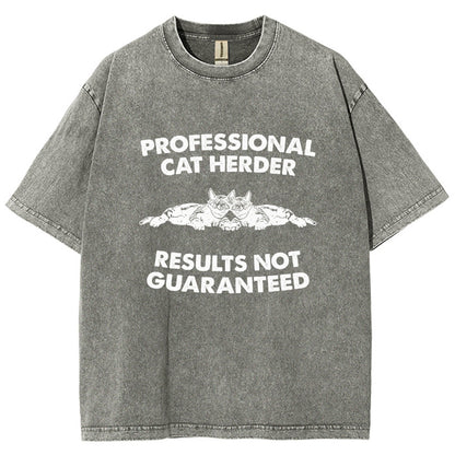 Professional Cat Herder Vintage Distressed T-shirt
