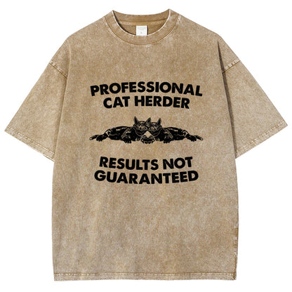 Professional Cat Herder Vintage Distressed T-shirt