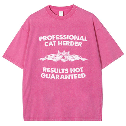 Professional Cat Herder Vintage Distressed T-shirt