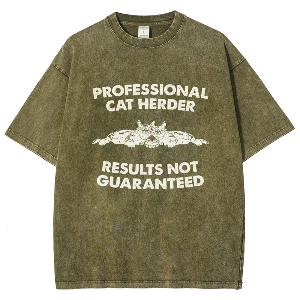 Professional Cat Herder Vintage Distressed T-shirt