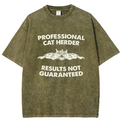 Professional Cat Herder Vintage Distressed T-shirt