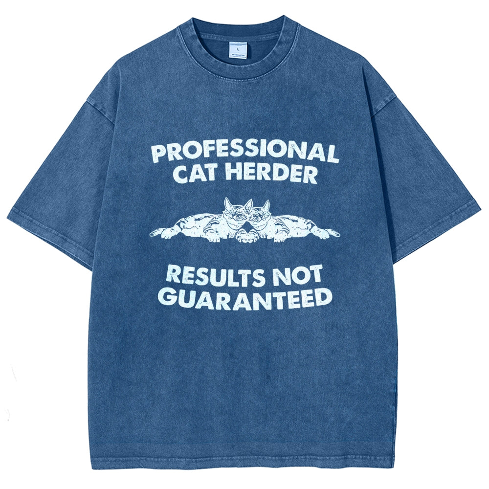 Professional Cat Herder Vintage Distressed T-shirt