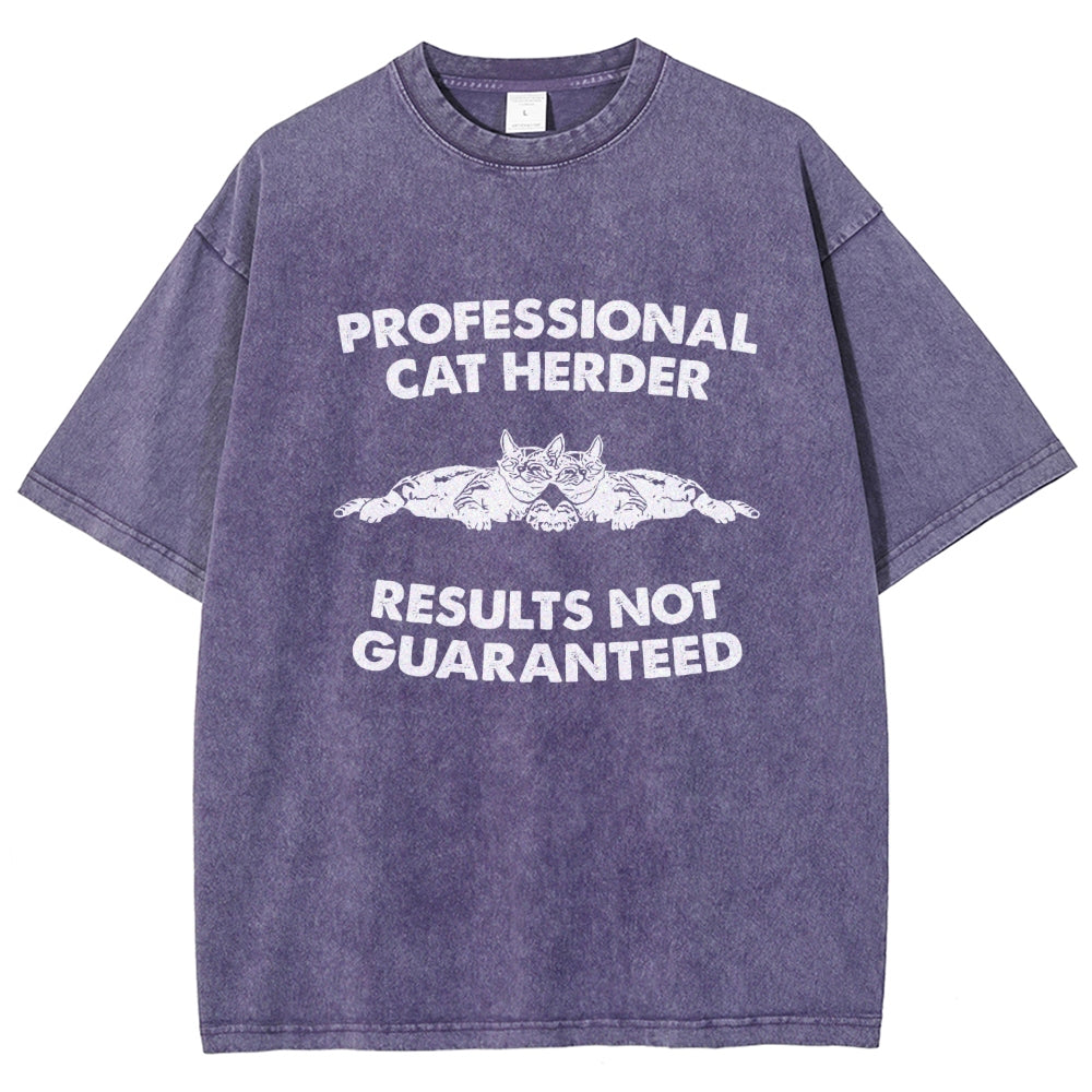 Professional Cat Herder Vintage Distressed T-shirt