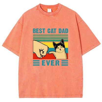 Best Cat Dad Fathers Day Funny Vintage Distressed T-shirt