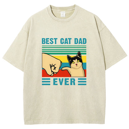 Best Cat Dad Fathers Day Funny Vintage Distressed T-shirt