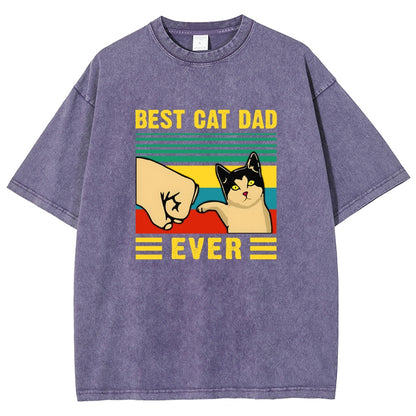 Best Cat Dad Fathers Day Funny Vintage Distressed T-shirt