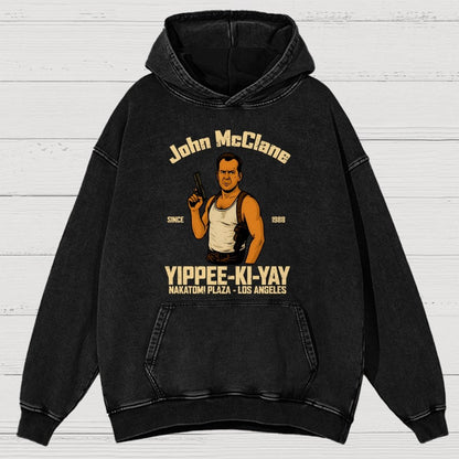 Yippee Ki Yay Vintage Distressed Hoodie