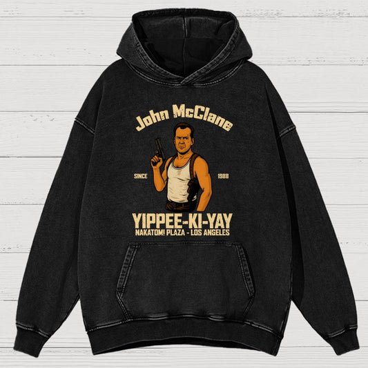 Yippee Ki Yay Vintage Distressed Hoodie