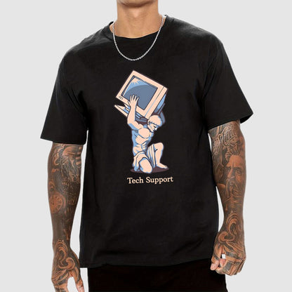 Tech Support Atlas Computer Geek T-Shirt