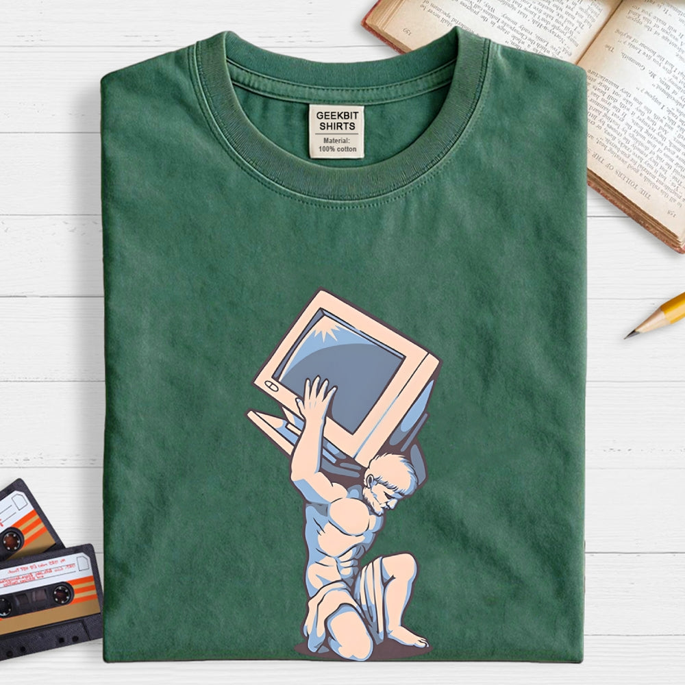 Tech Support Atlas Computer Geek T-Shirt