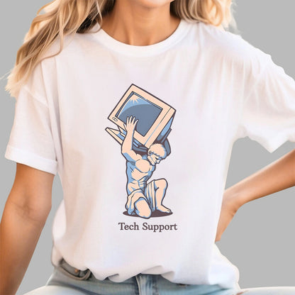 Tech Support Atlas Computer Geek T-Shirt