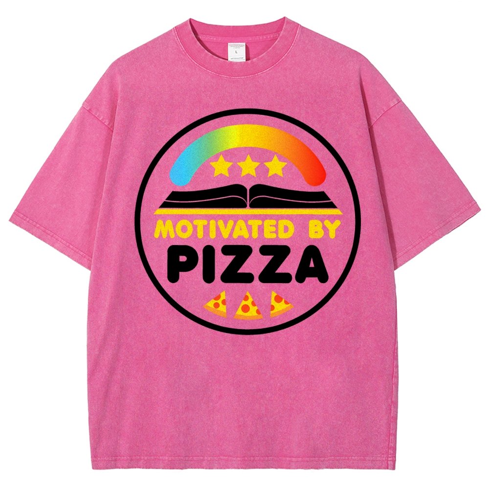 Motivated By Pizza Vintage Distressed T-shirt