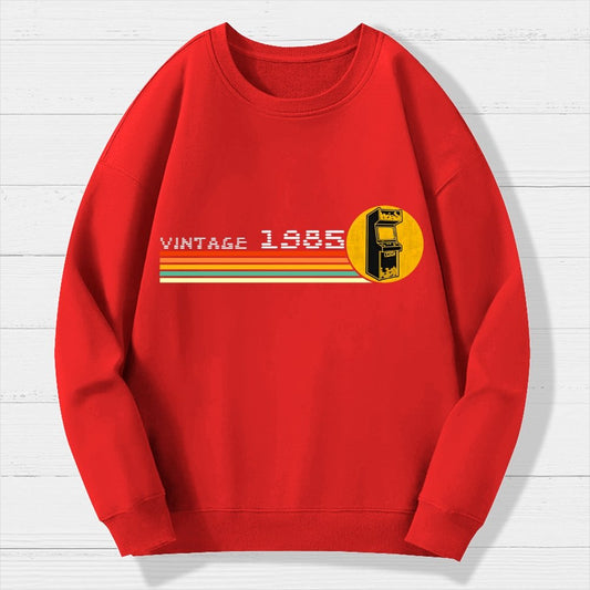1985 Video Game Vintage Retro Arcade Classically Trained 80s Geek Cotton Sweatshirt