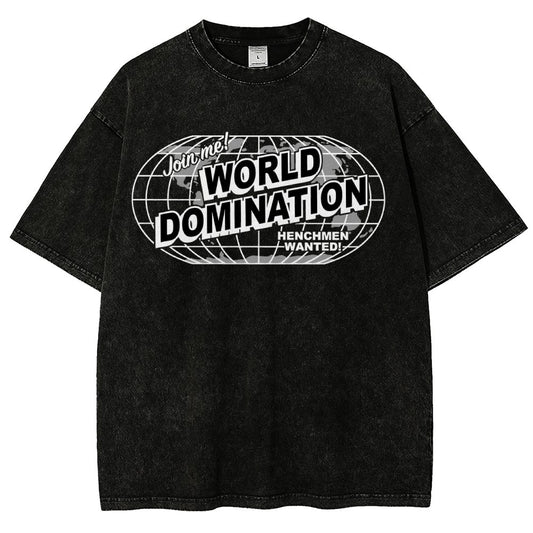 Ask Me About My Plans for World Domination Vintage Distressed T-shirt