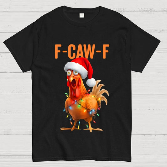 Christmas F-CAW-F Funny Chicken Geek T-Shirt