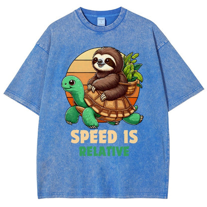 Speed Is Relative Vintage Distressed T-shirt