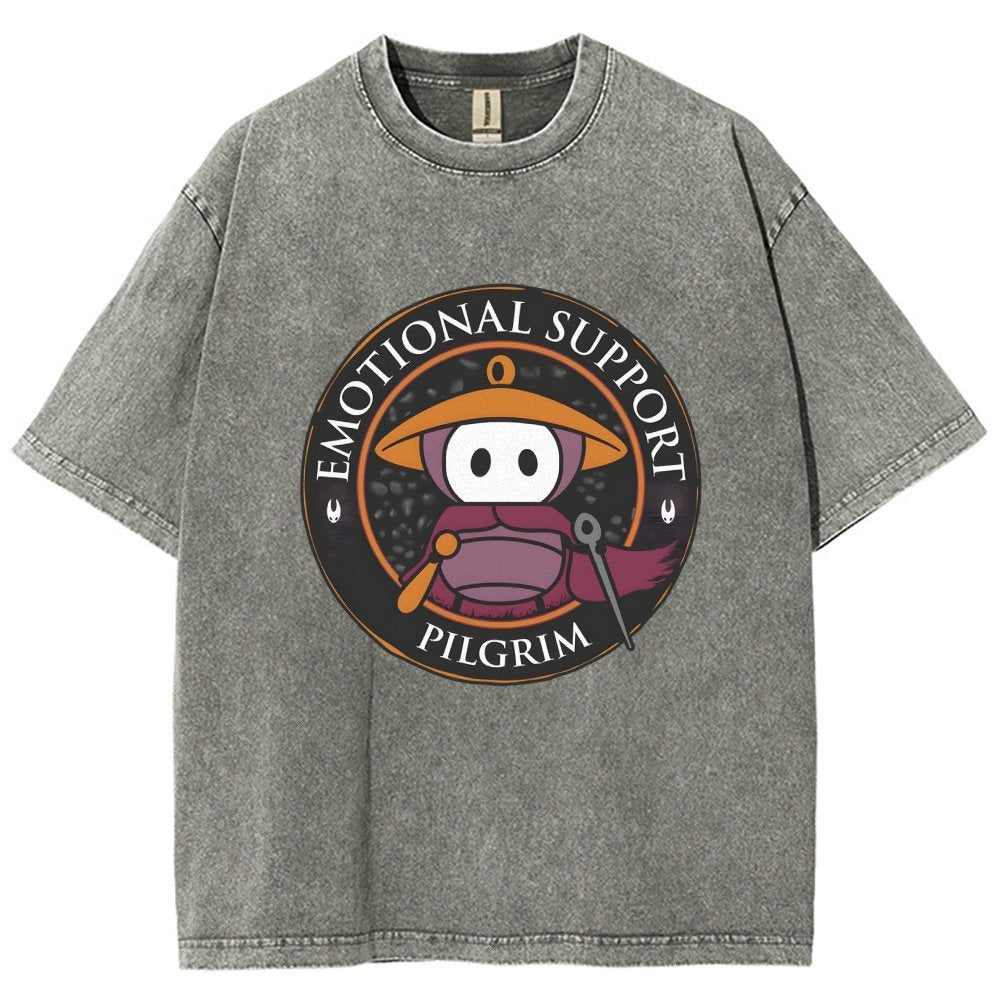 Emotional Support Pilgrim Vintage Distressed T-shirt