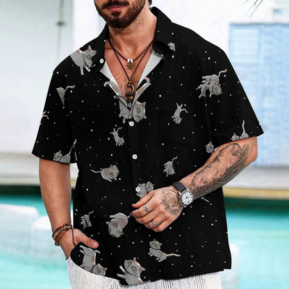 Space Cat Geek Hawaiian Shirt