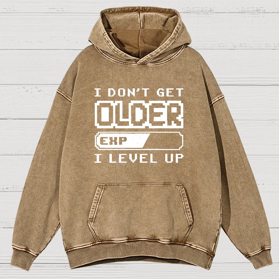 Don't Get Older, I Level UP, Nerdy Vintage Distressed Hoodie