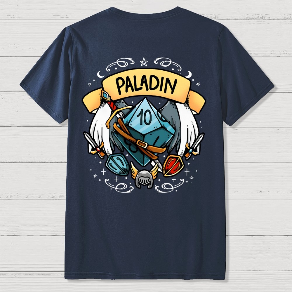 Paladin Dice Front And Back Printing Geek T-Shirt