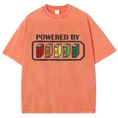 Powered by Books Vintage Distressed T-shirt