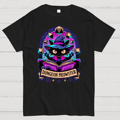 Feline Dungeon Keeper Meowster Geek T-Shirt
