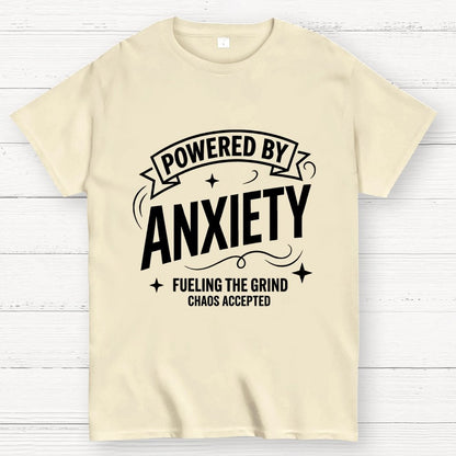 Powered By Anxiety Art Print Geek T-Shirt