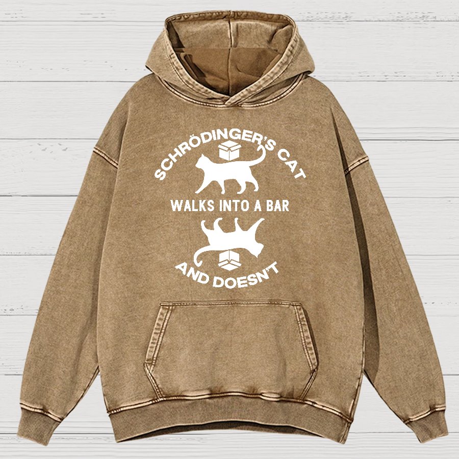 Schrödinger's Cat Vintage Distressed Hoodie