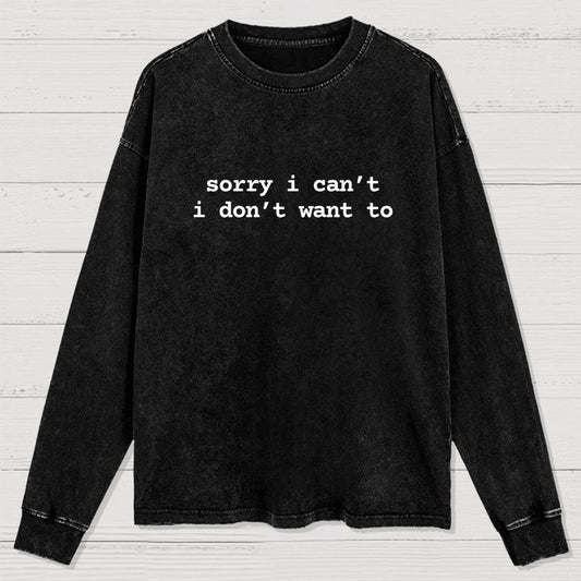 Sarcastic  Humorous  And Funny Quotes For Introverts Washed Long Sleeve Tee