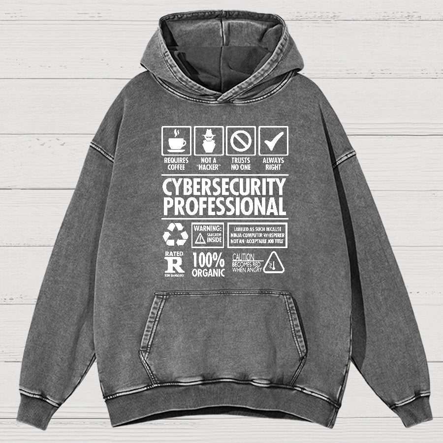 Cybersecurity Professional Vintage Distressed Hoodie