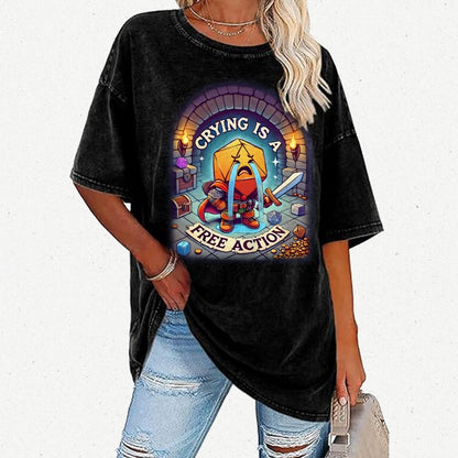 Crying is a Free Action Vintage Distressed T-shirt