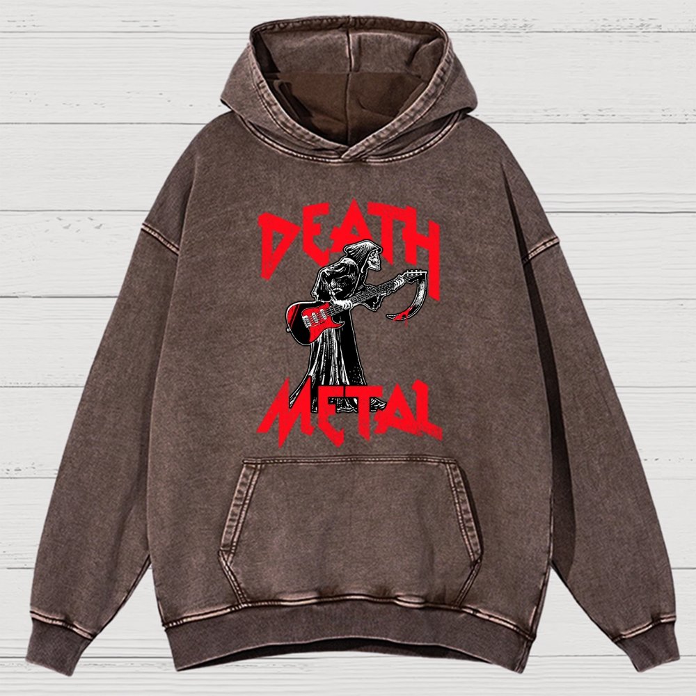 Death Metal Vintage Distressed Hoodie