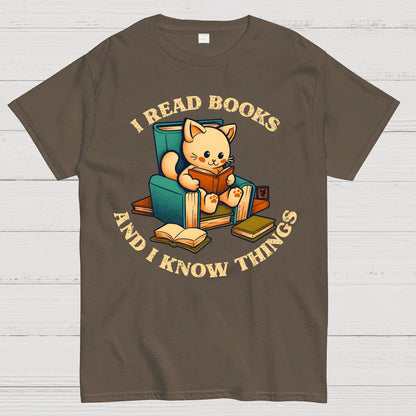 I Read Books and I Meow Things Geek T-Shirt
