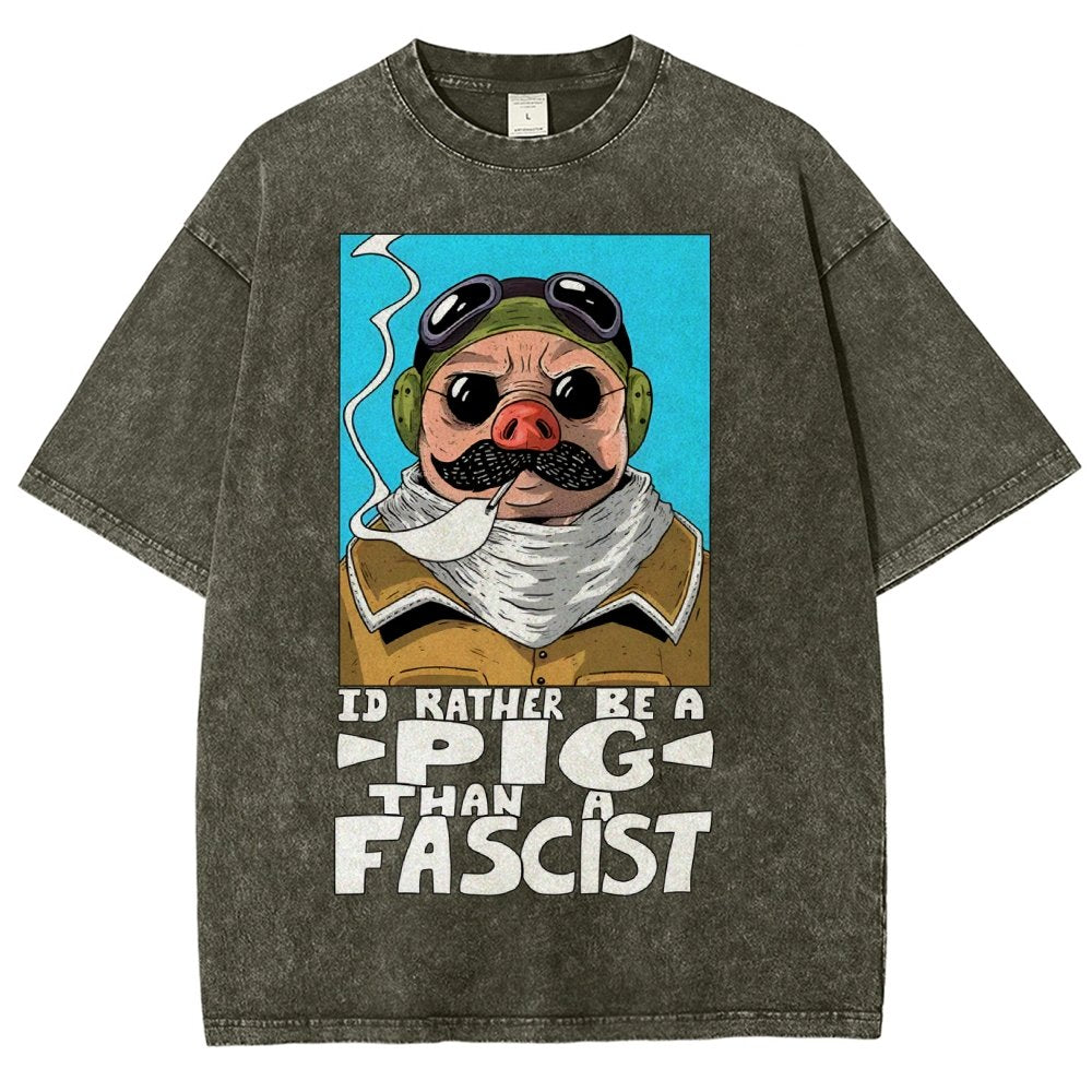 “I’d rather be a Pig than a Fascist.” Vintage Distressed T-shirt