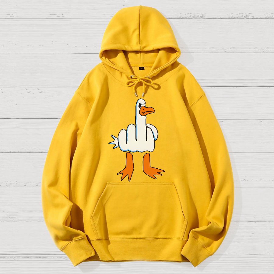 Rude Seagull Design Funny Geek Cotton Hoodie