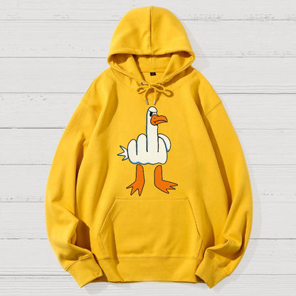 Rude Seagull Design Funny Geek Cotton Hoodie