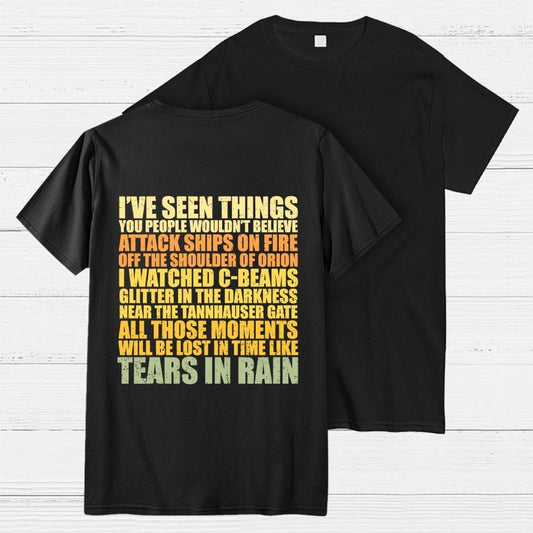 Tears In Rain  Back Printing Geek T-Shirt