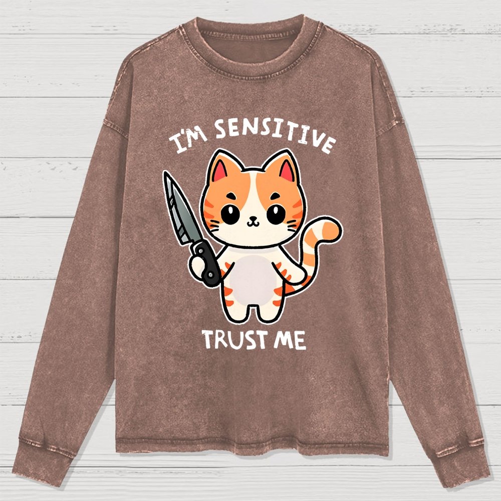 I'm sensitive Washed Long Sleeve Tee