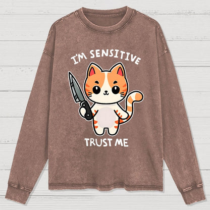I'm sensitive Washed Long Sleeve Tee