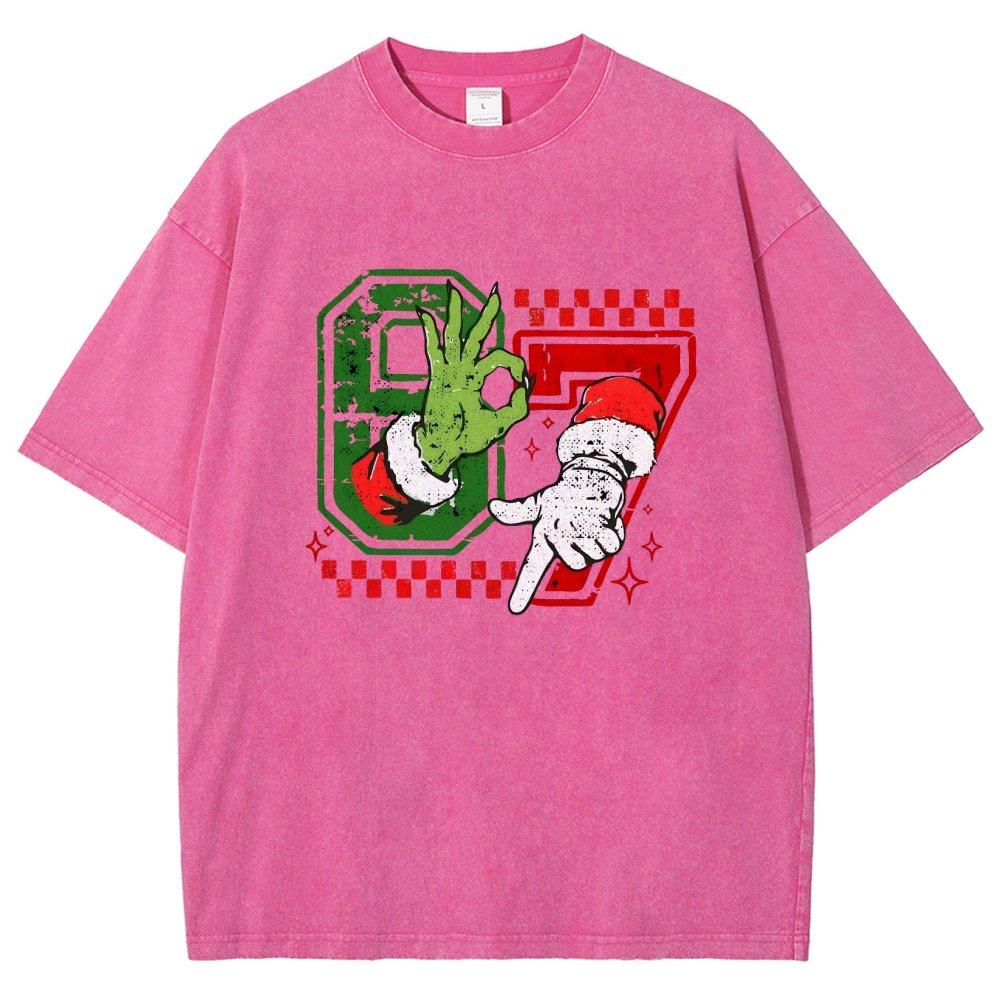 Six Seven 6 7 Christmas Vintage Distressed T-shirt