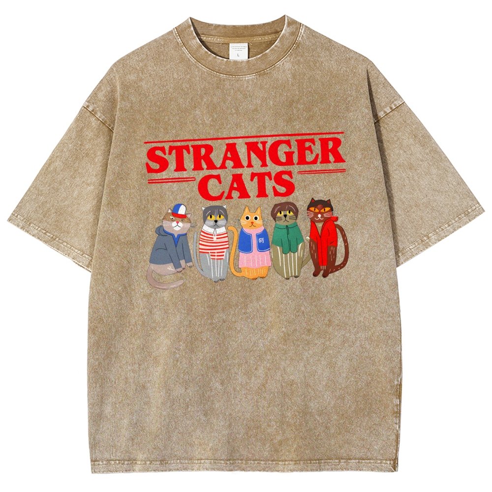 Stranger Cats Vintage Distressed T-shirt