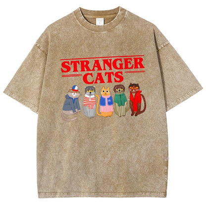 Stranger Cats Vintage Distressed T-shirt