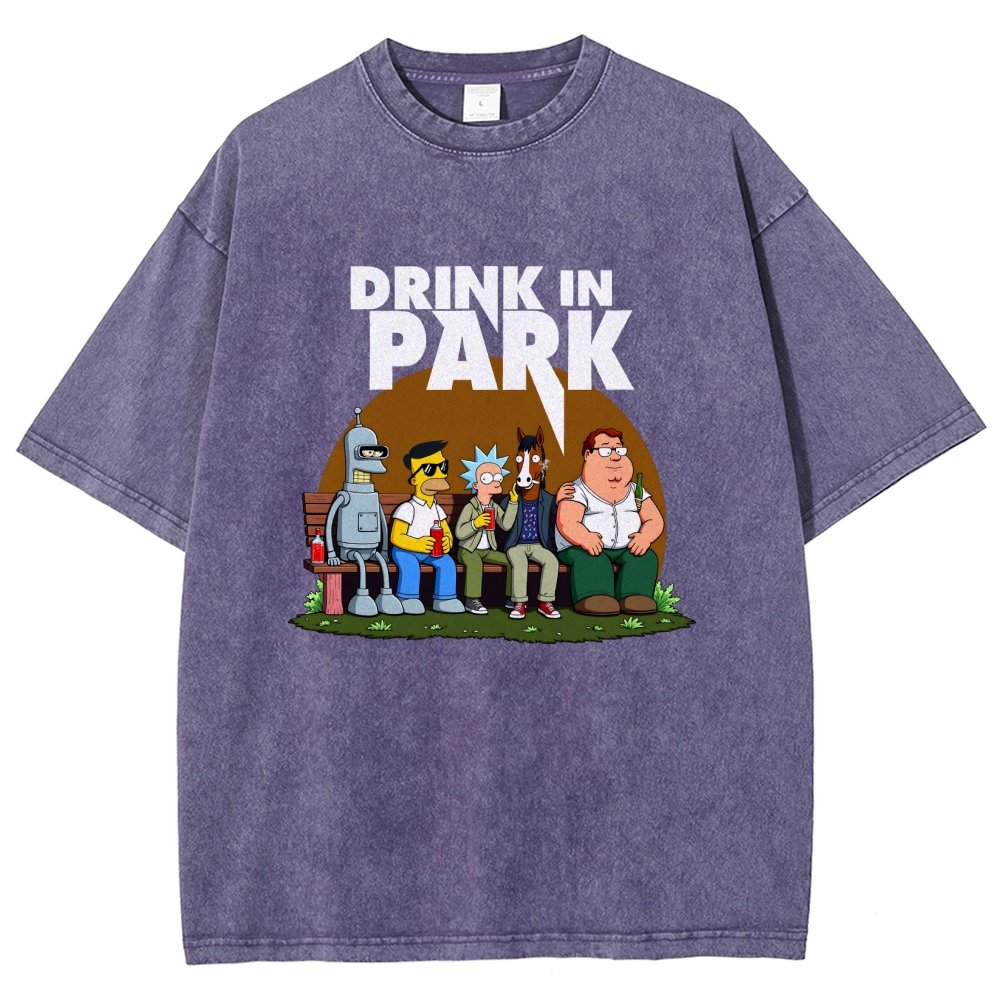 Drink in Park Vintage Distressed T-shirt