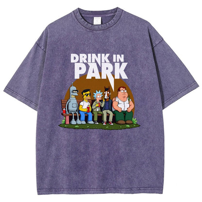 Drink in Park Vintage Distressed T-shirt