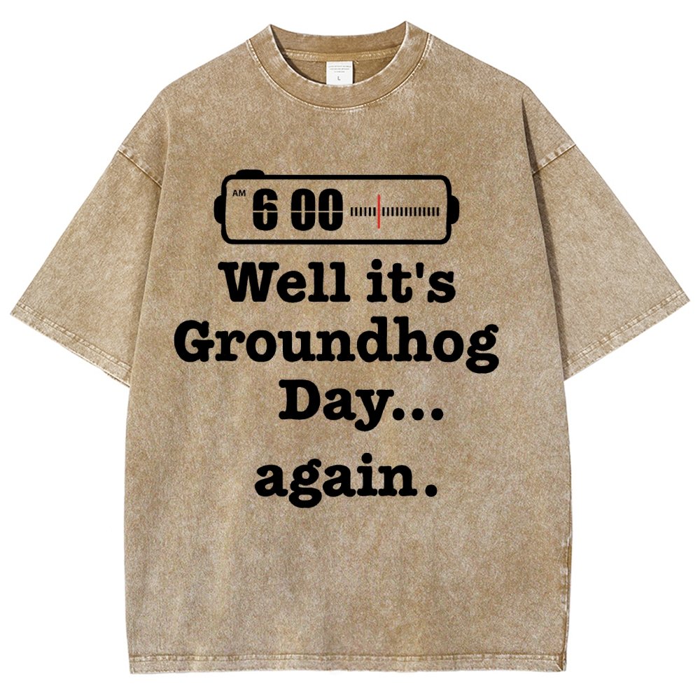 Well It's Groundhog Day Again Vintage Distressed T-shirt
